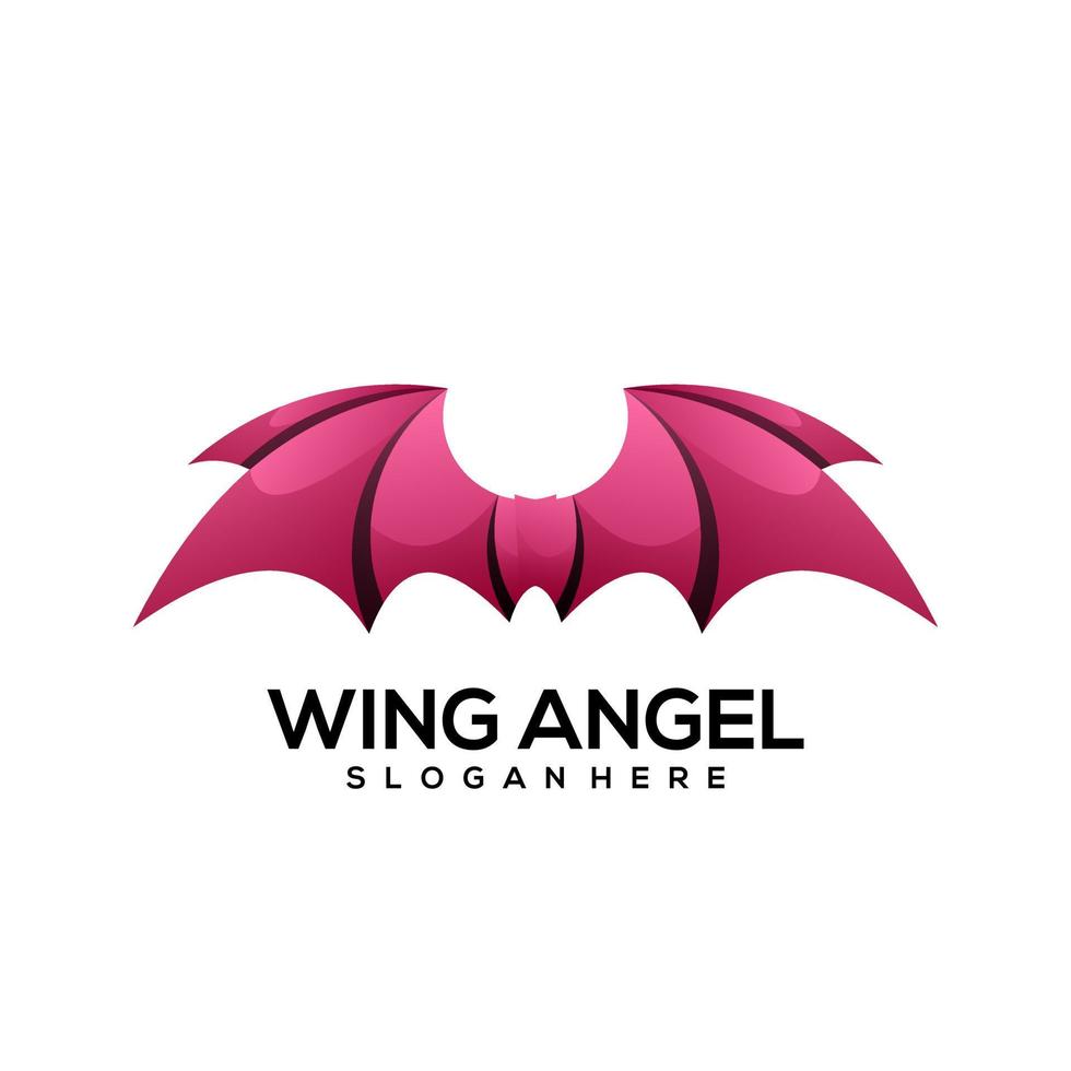 Wings abstract logo gradient colorful vector
