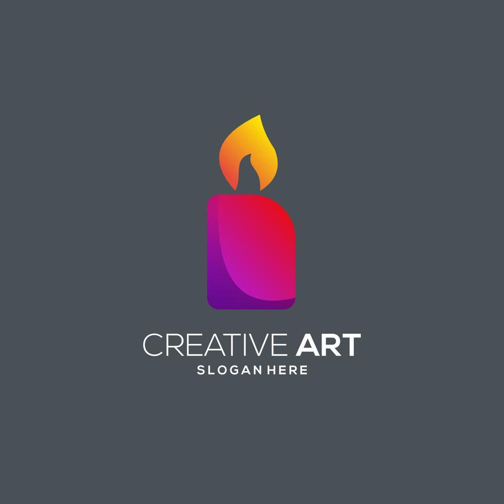 Candle logo colorful modern gradient vector