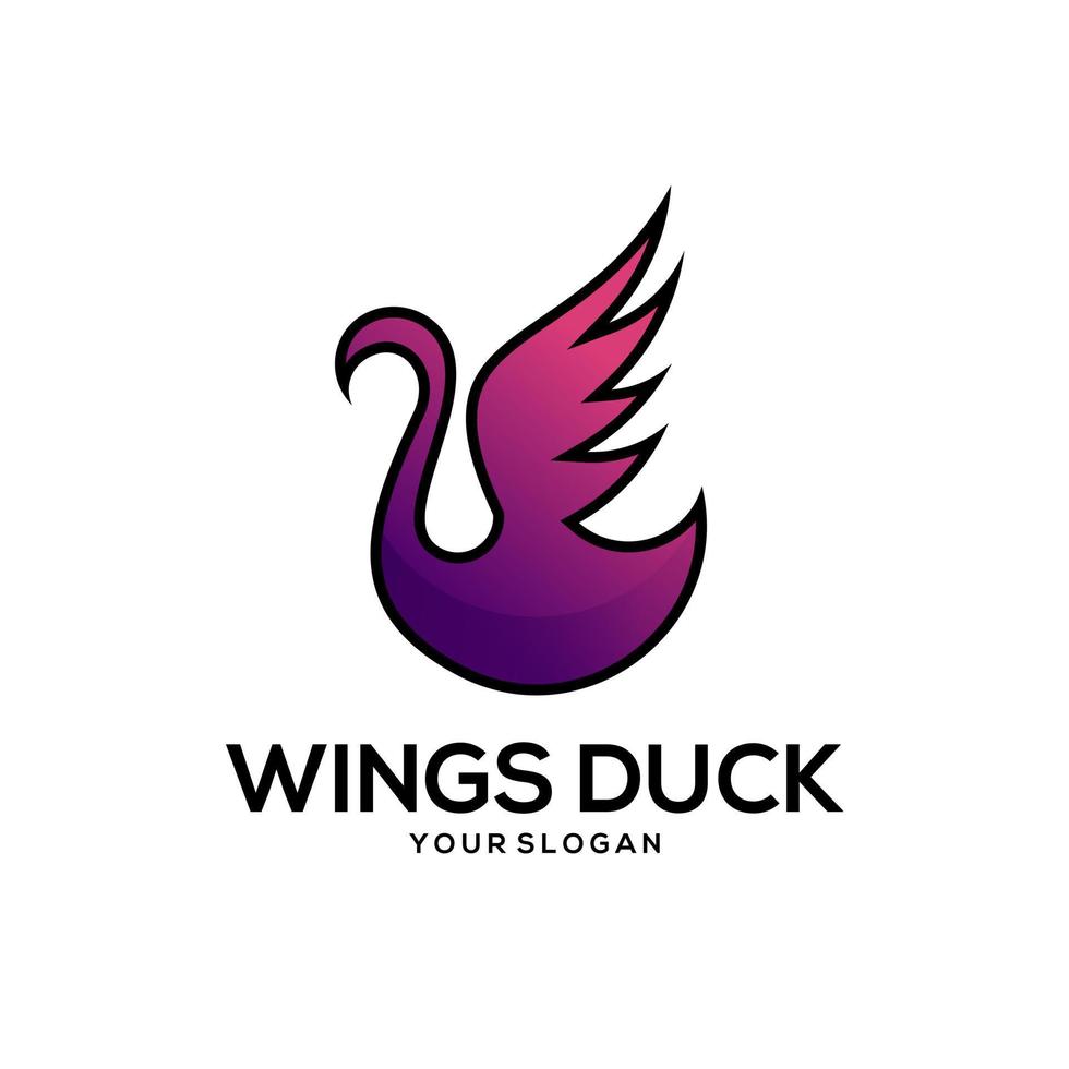 Duck logo vintage design illustration vector