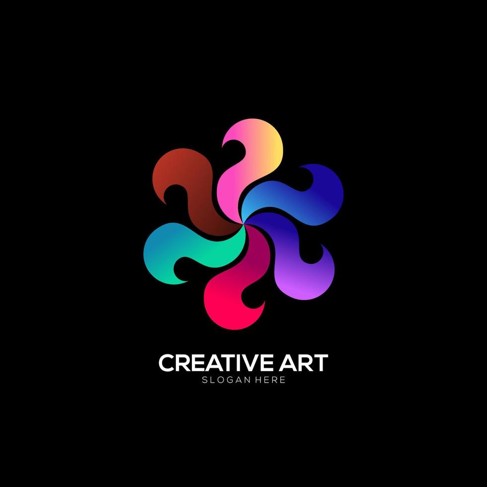 Spinner logo gradient colorful design vector
