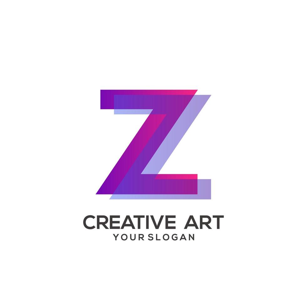 Z letter logo colorful gradient design vector