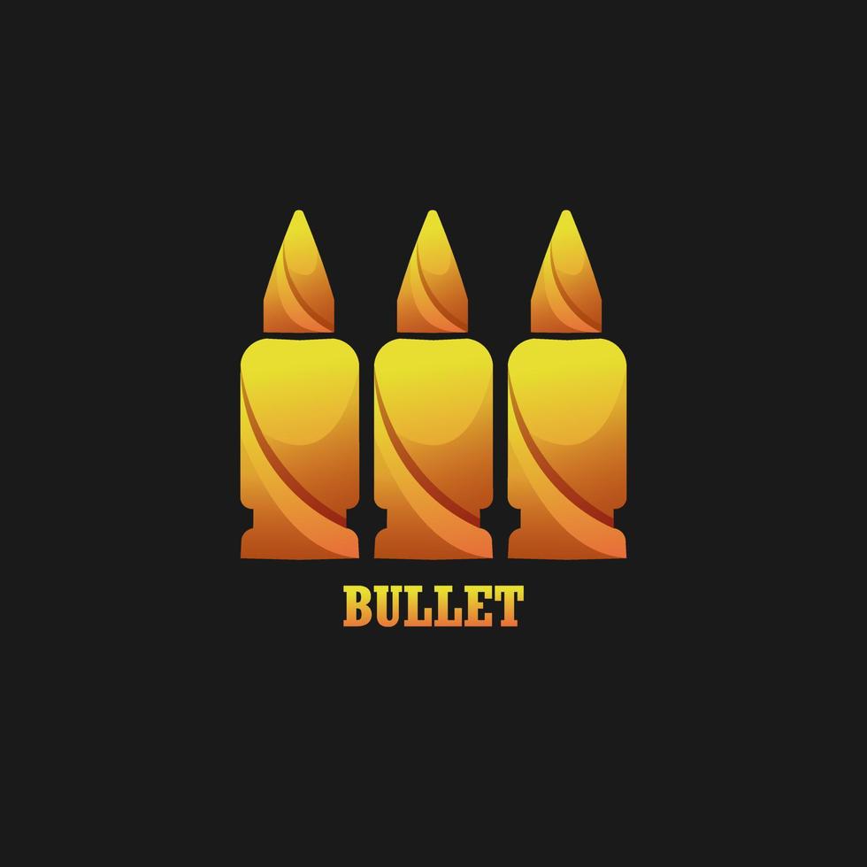 Weapon bullet colorful gradient design vector