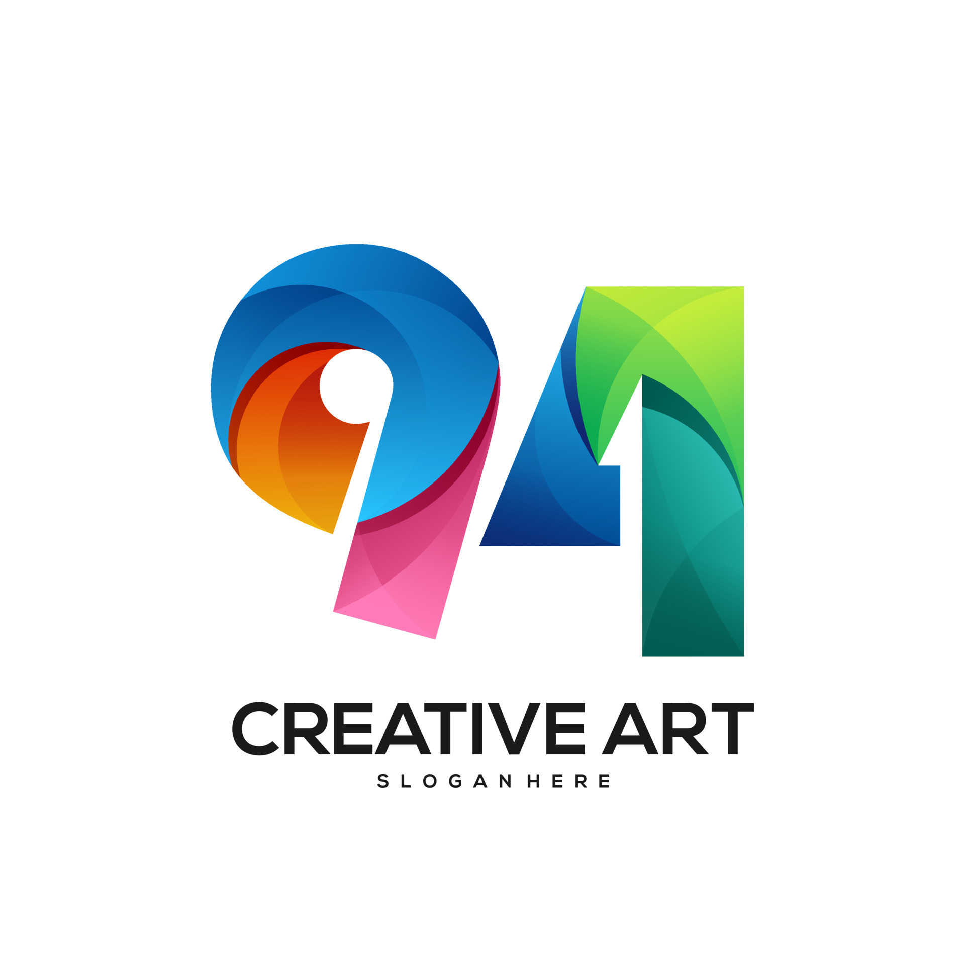 94 logo gradient colorful design 7578482 Vector Art at Vecteezy