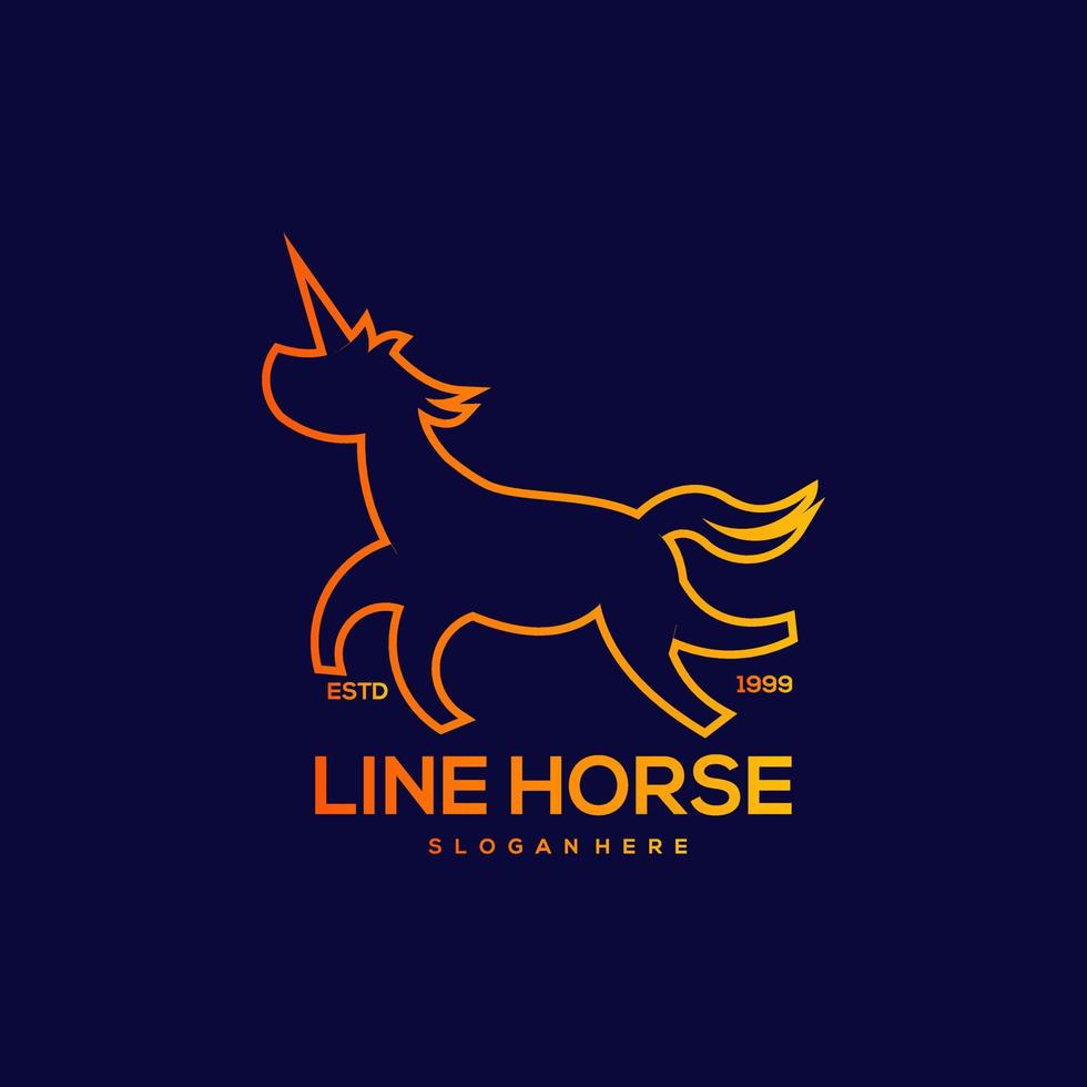Horse line design vintage illustration vector