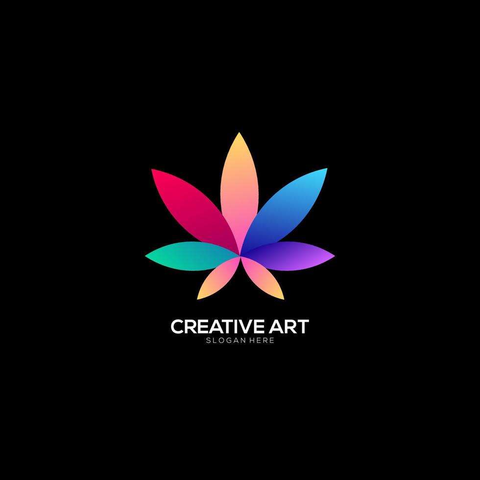 Cannabis logo gradient colorful design vector