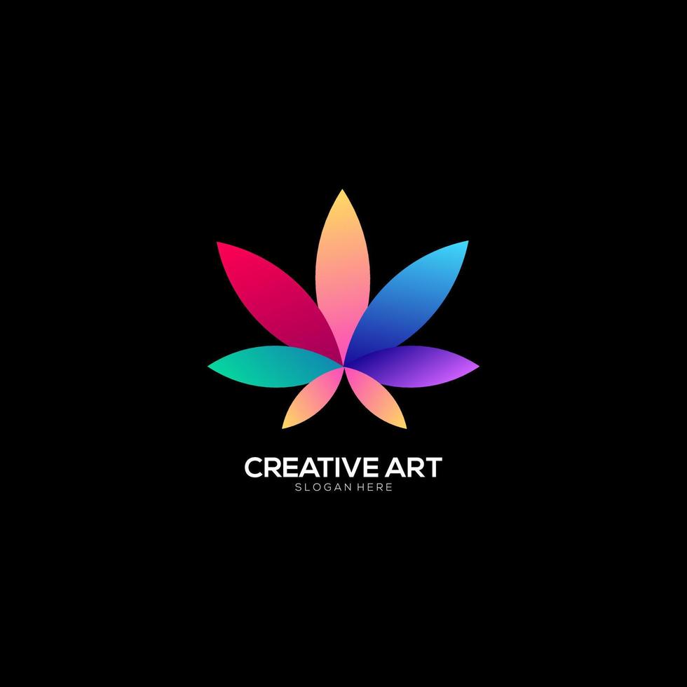 diseño colorido degradado de logotipo de cannabis vector