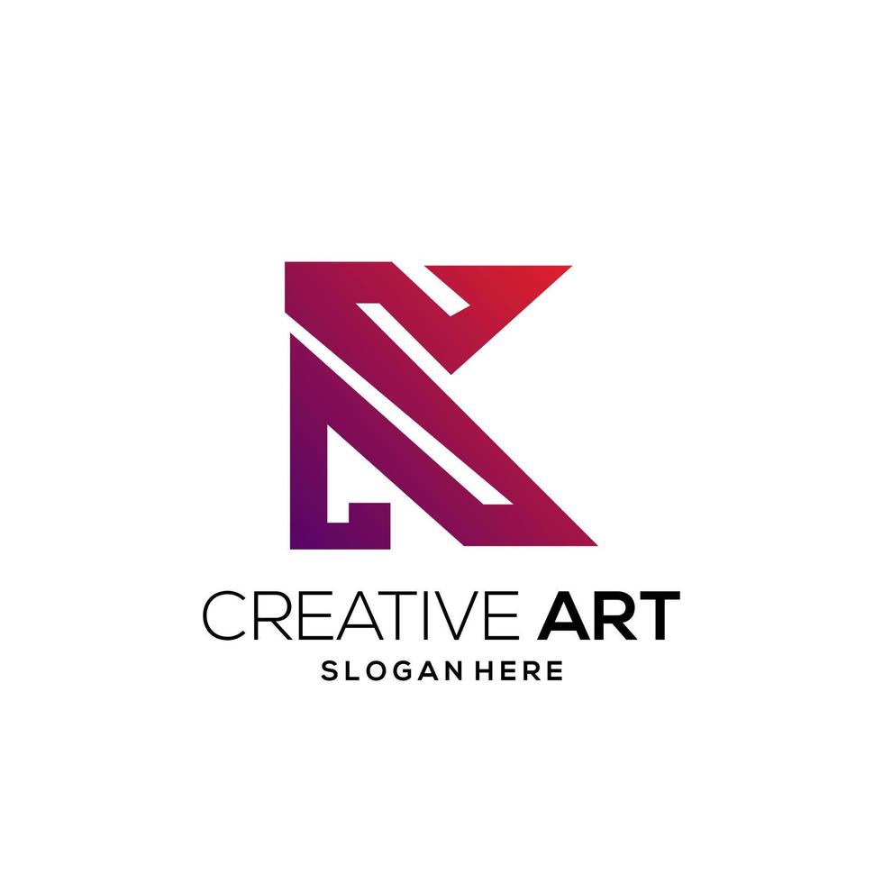 K Letter logo colorful modern gradient vector