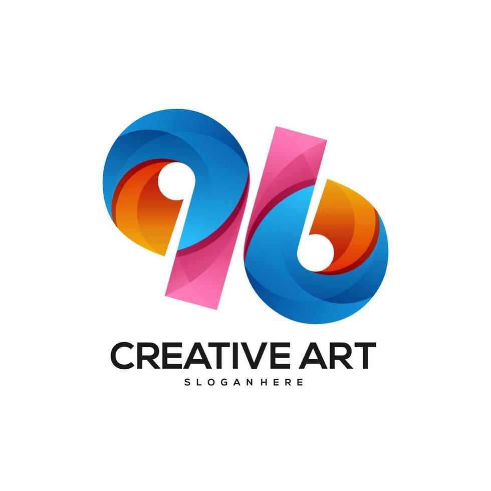diseño colorido degradado de 96 logotipos vector