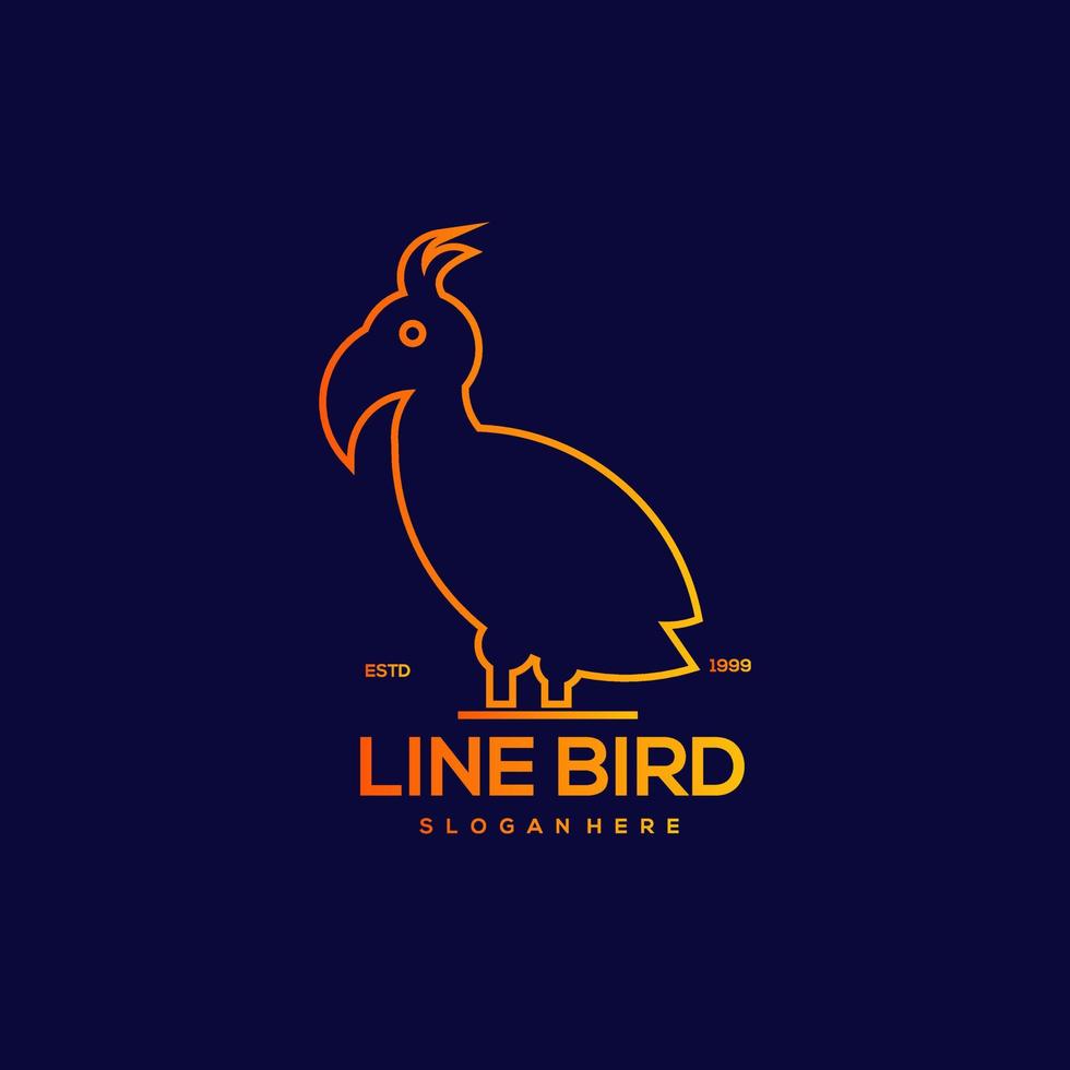 Bird line design vintage illustration vector