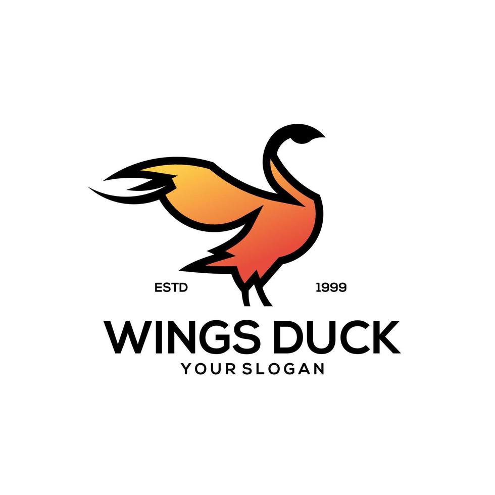 Duck logo vintage design illustration vector