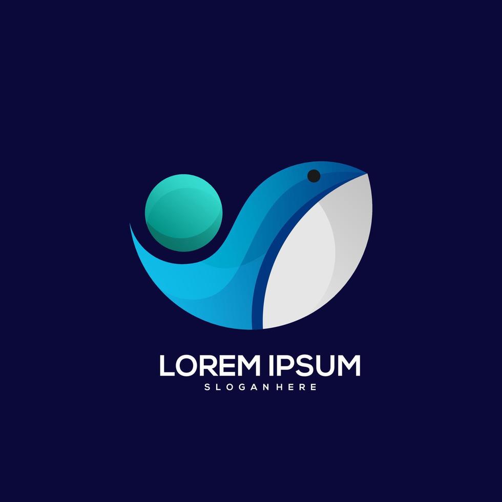 Fish logo colorful gradient illustration vector