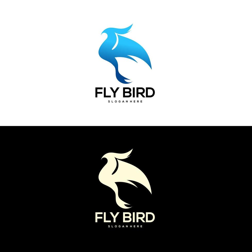 Bird abstract logo gradient colorful vector