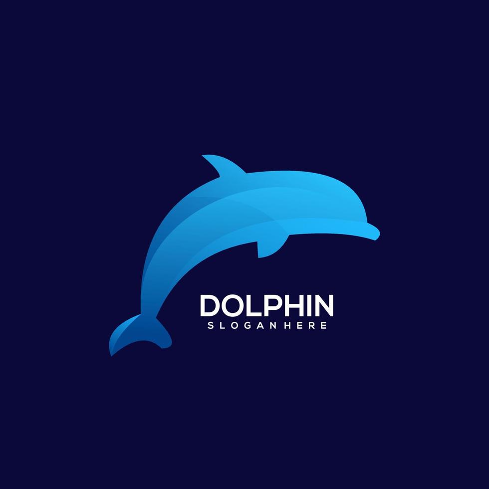 logotipo de delfín colorido degradado ilustración vector