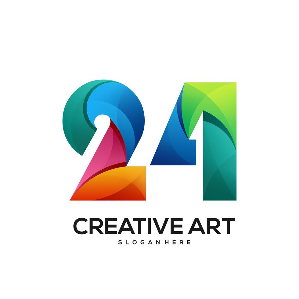 24 logo colorful gradient design vector