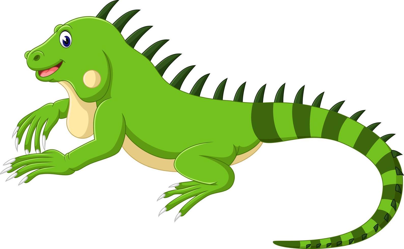 linda caricatura de iguana vector