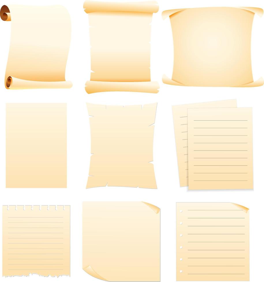 set of Collection blank papers vector