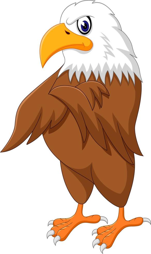 Eagle cartoon posing vector
