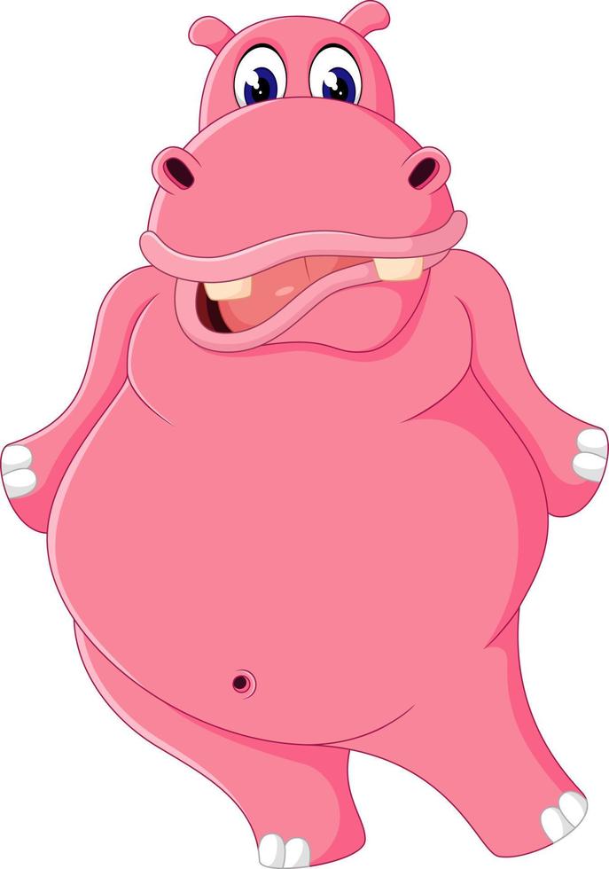 Cute hippo cartoon vector