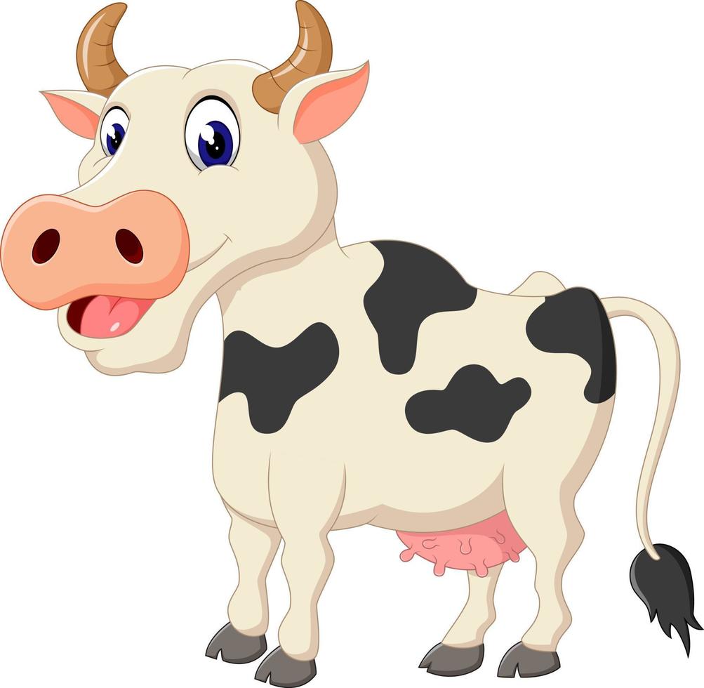linda vaca de dibujos animados vector