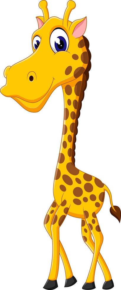 Cute giraffe cartoon vector