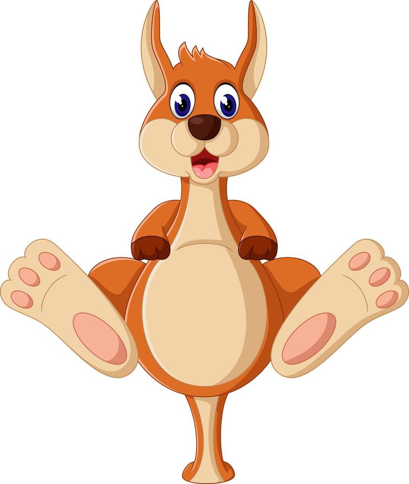 Cute kangaroo cartoon vector
