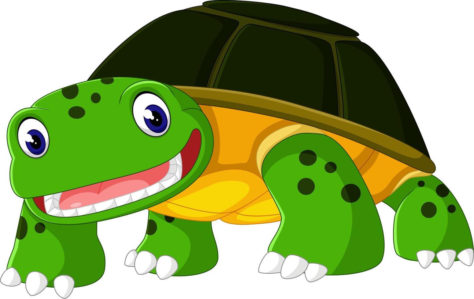 Cartoon funny turtle isolated on white background vector