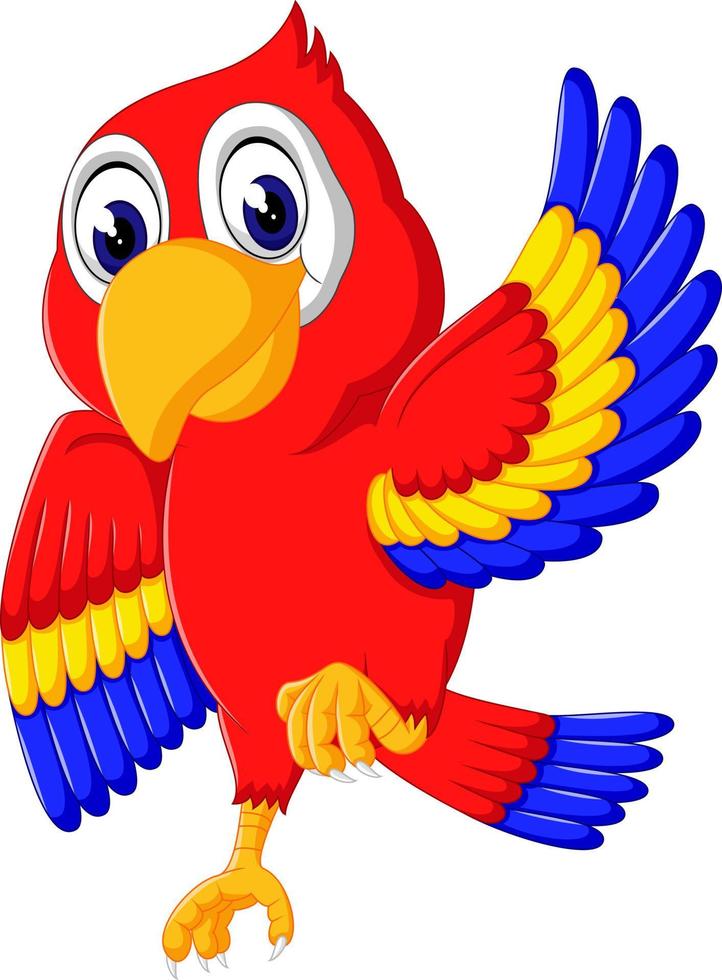 Cartoon cute parrot vector