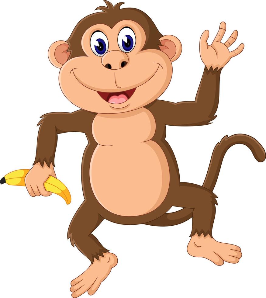 Cartoon monkey presenting vector