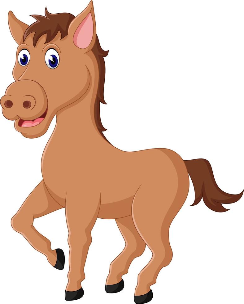 Cute horse cartoon vector