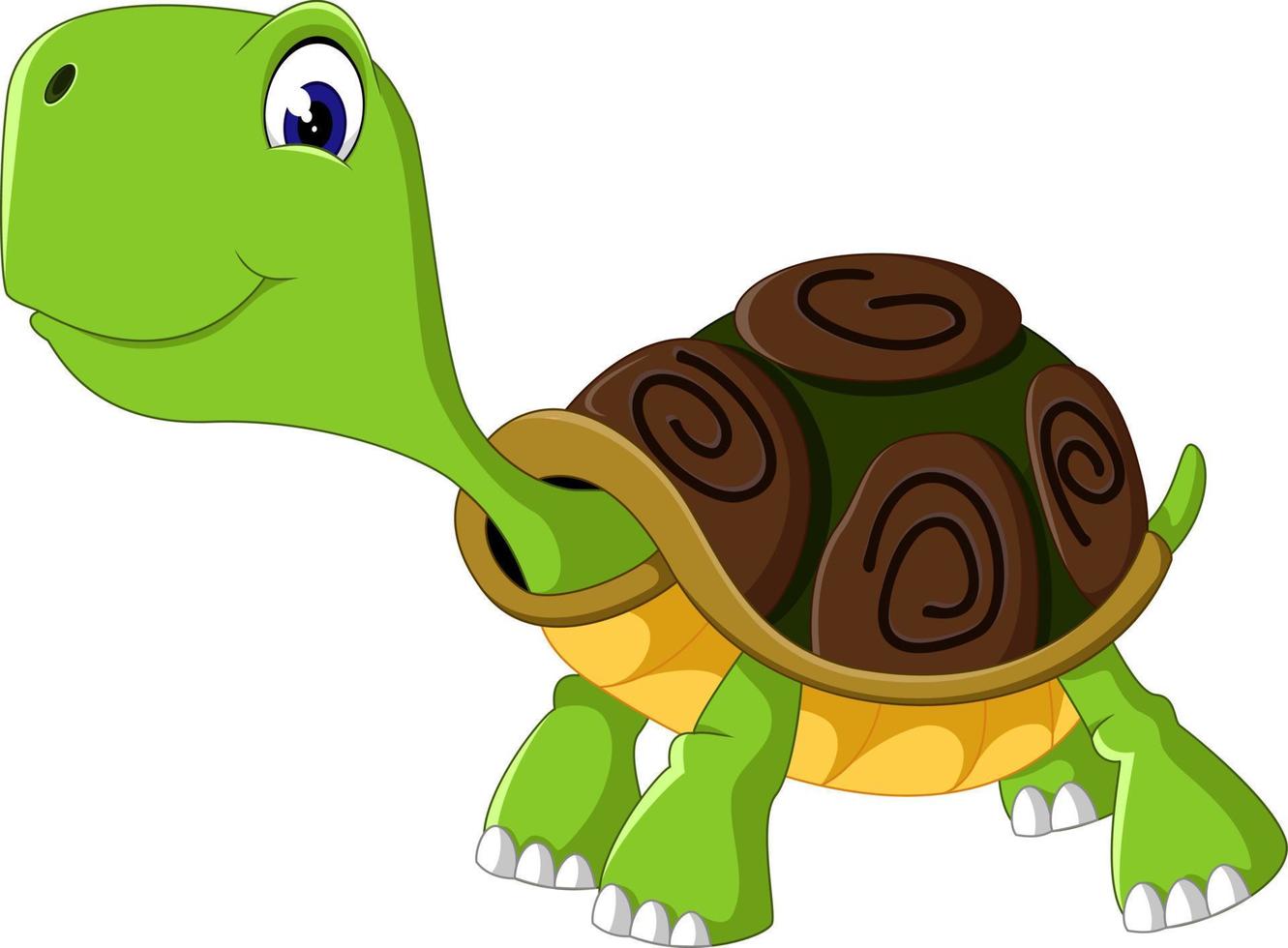 linda tortuga de dibujos animados vector