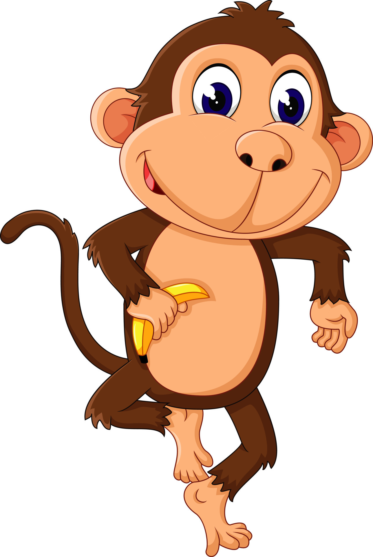 cute Cartoon monkey 7578747 Vector Art at Vecteezy