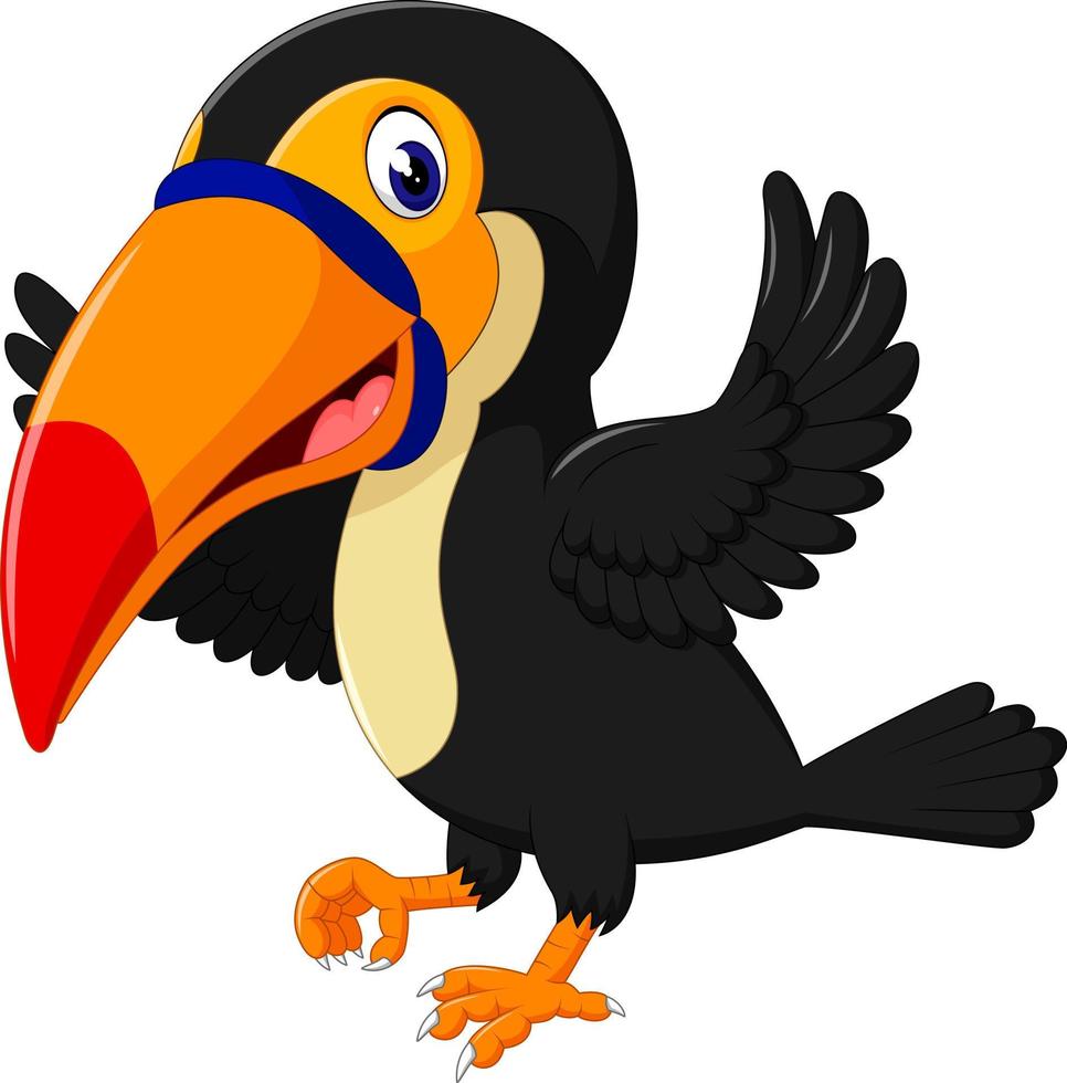 Cartoon happy bird toucan vector