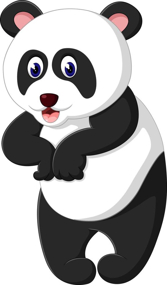 lindo panda de dibujos animados vector