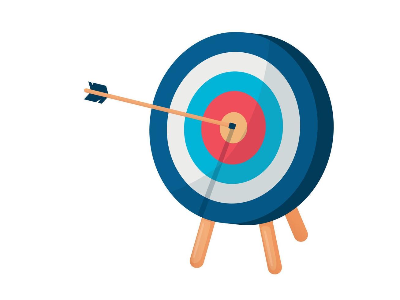 Target with arrow. Concept of business strategy and challenge failure. vector