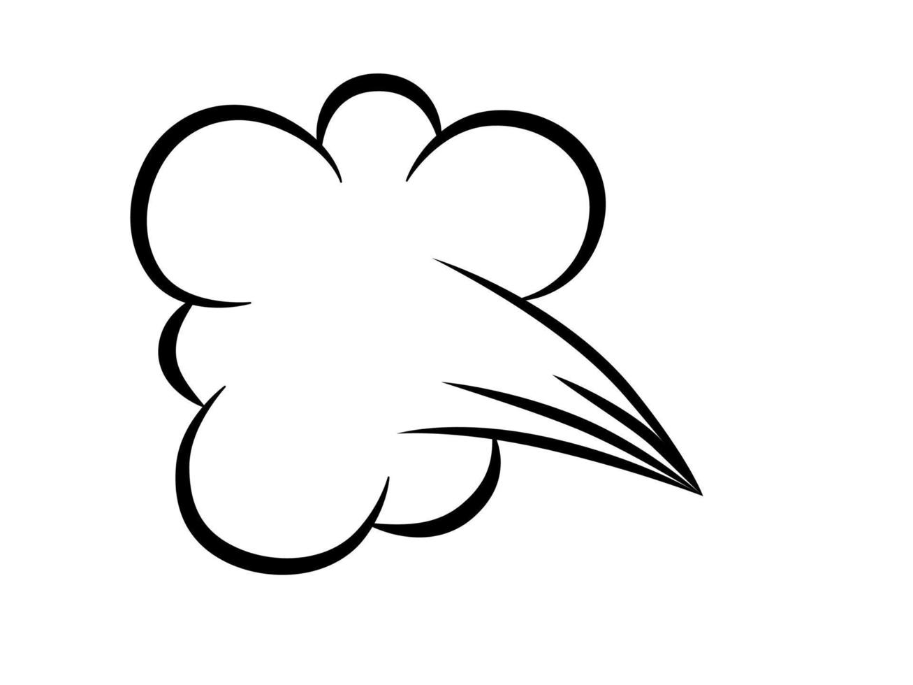 Comic style speed element. Bad smell smoke cloud isolated on white background. vector