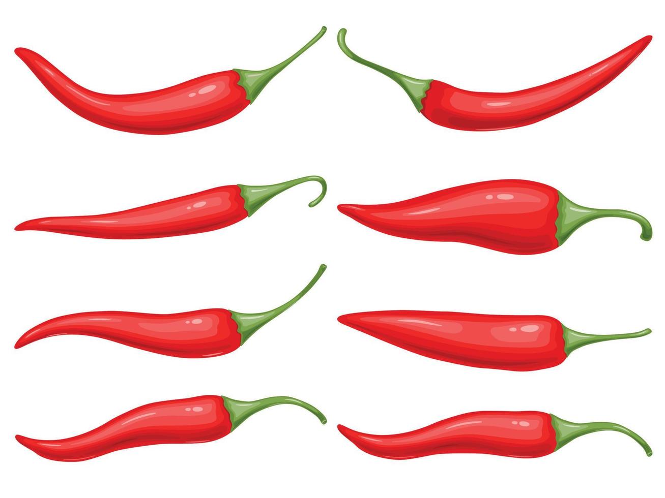 juego de chile rojo picante. comida tradicional mexicana. vector