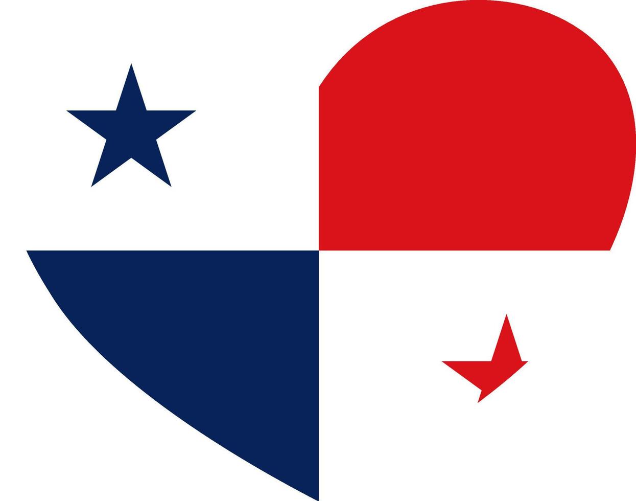 Panama flag in heart shape isolated  on png or transparent  background.Symbol of Panama. vector illustration
