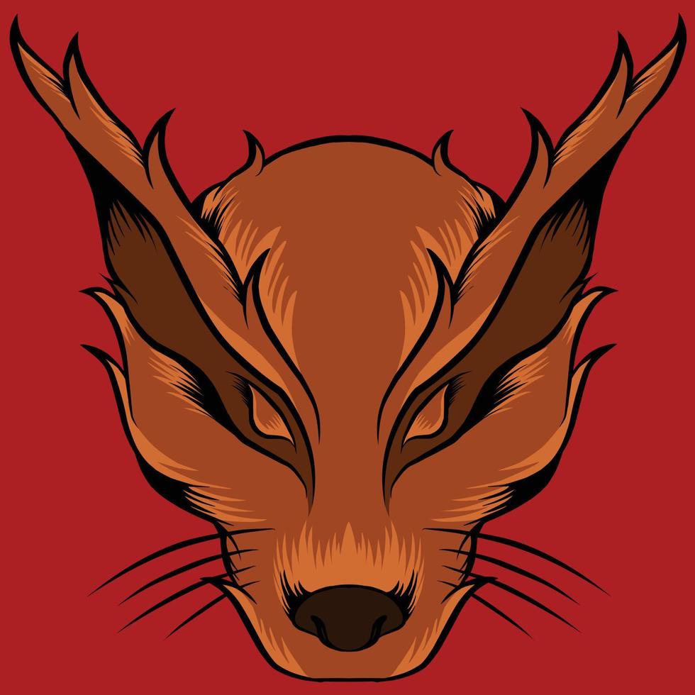 kurama japanese vector illustration suitable for sticker branding purposes and so on