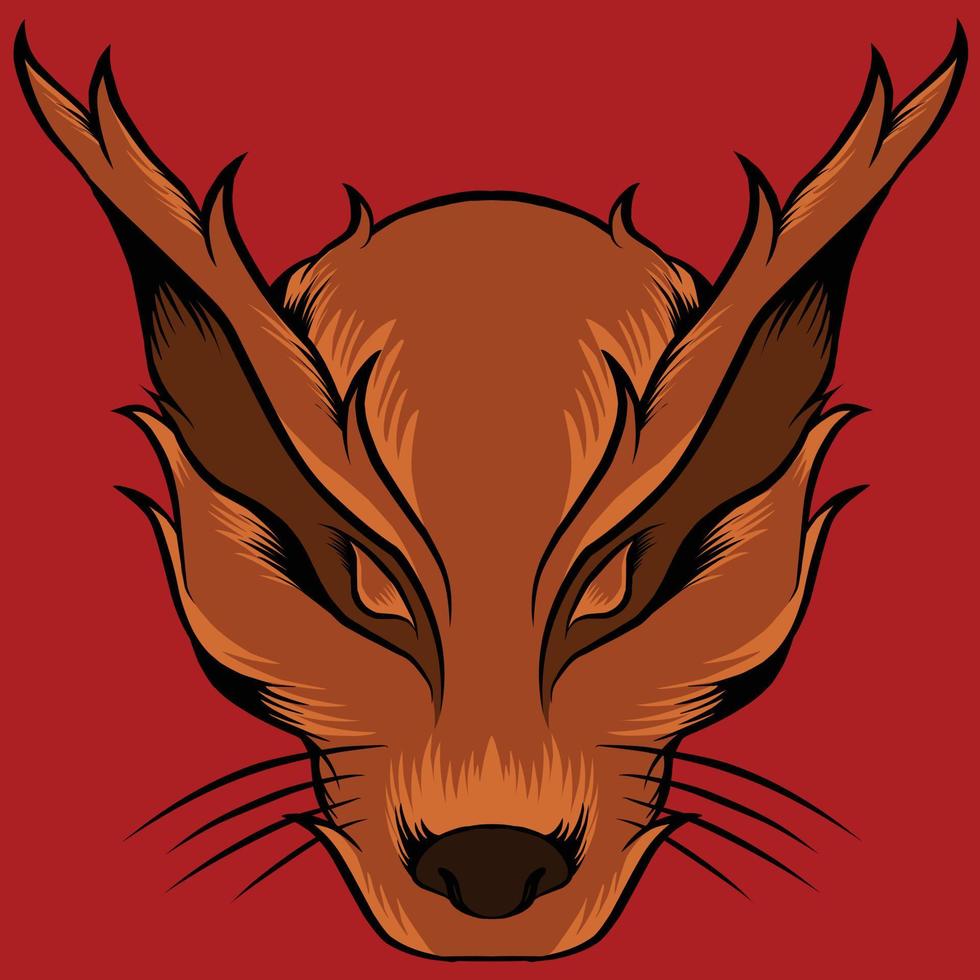 kurama japanese vector illustration suitable for sticker branding purposes and so on