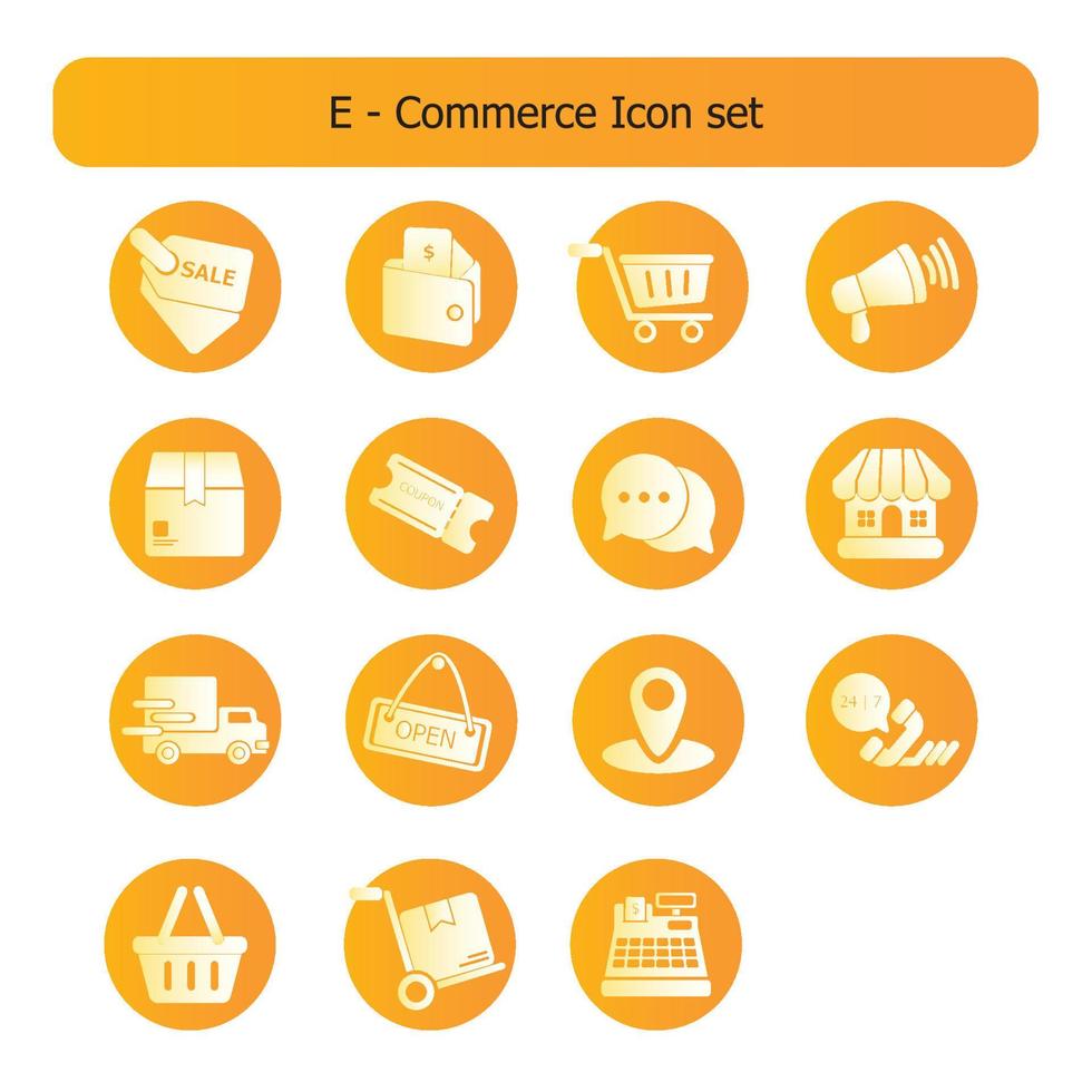 conjunto de iconos de comercio electrónico vector