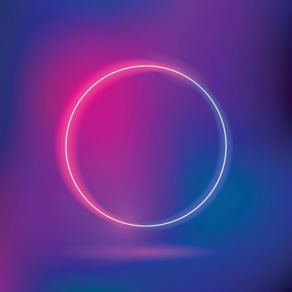 Circle Neon with Gradient Mesh Background vector