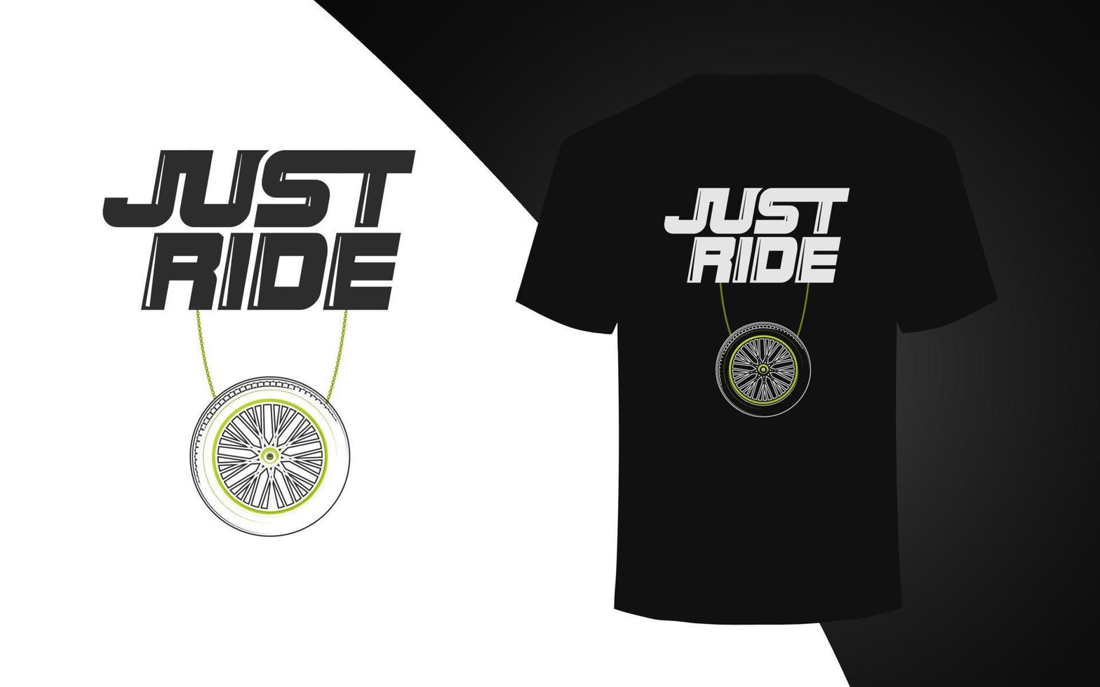 Just Ride motorcycle t shirt design. Trendy motorbike t shirt design vector, vector