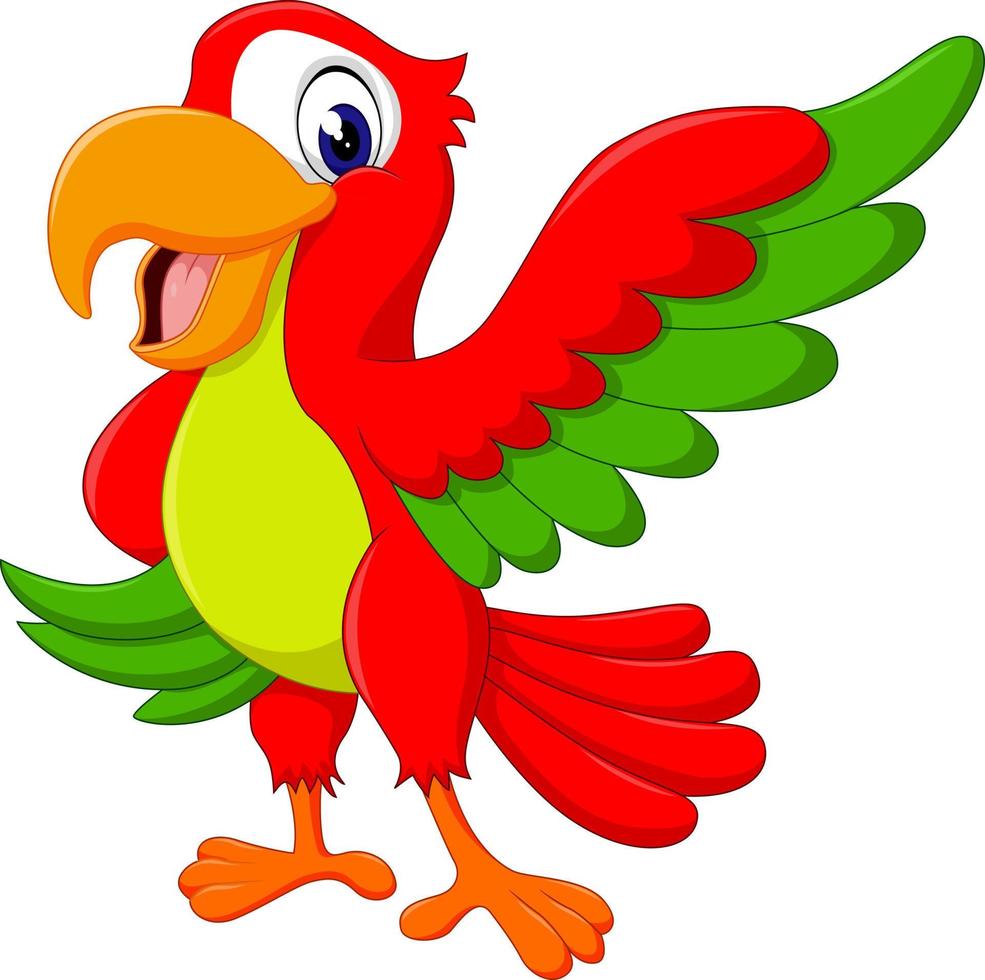 Cartoon cute parrot vector