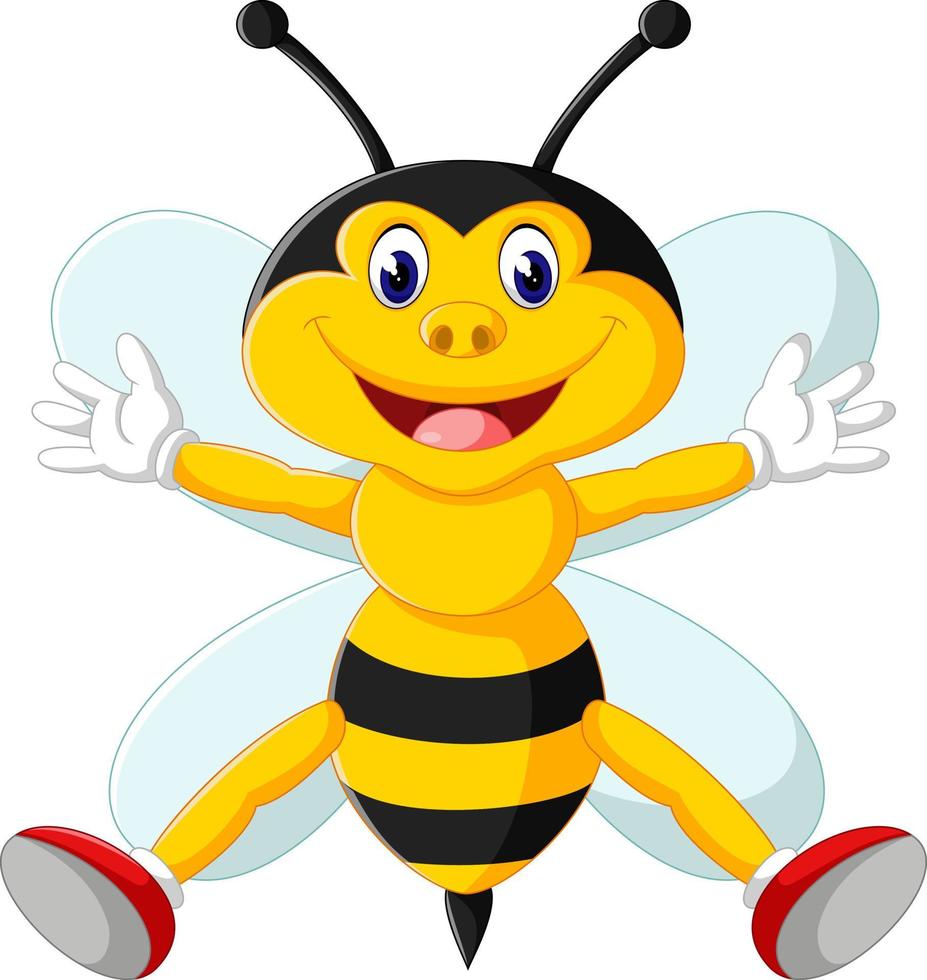 abejas adorables de dibujos animados vector