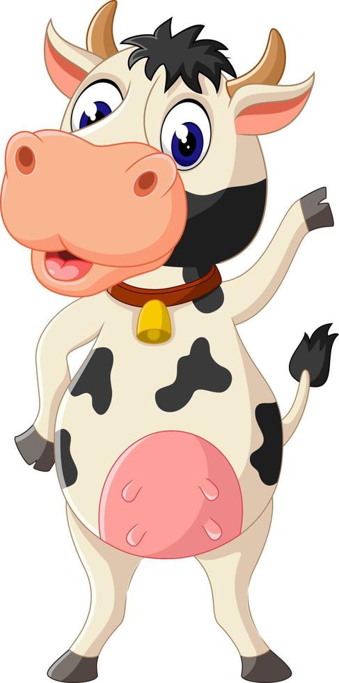 linda vaca de dibujos animados vector