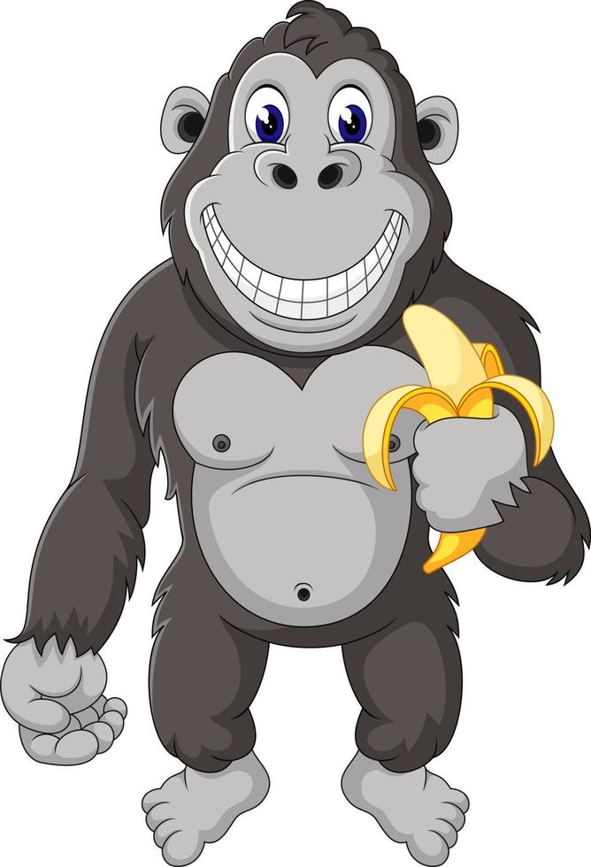 Funny gorilla cartoon vector