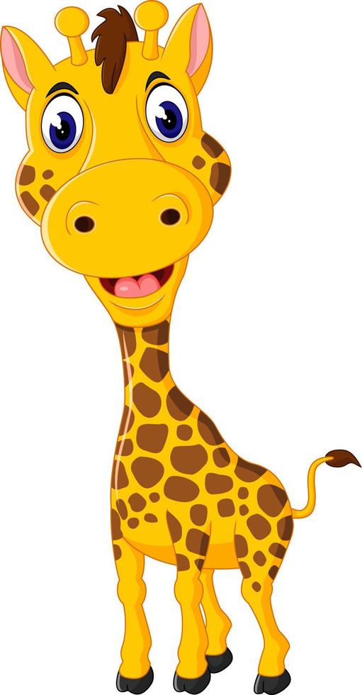 Cute giraffe cartoon vector