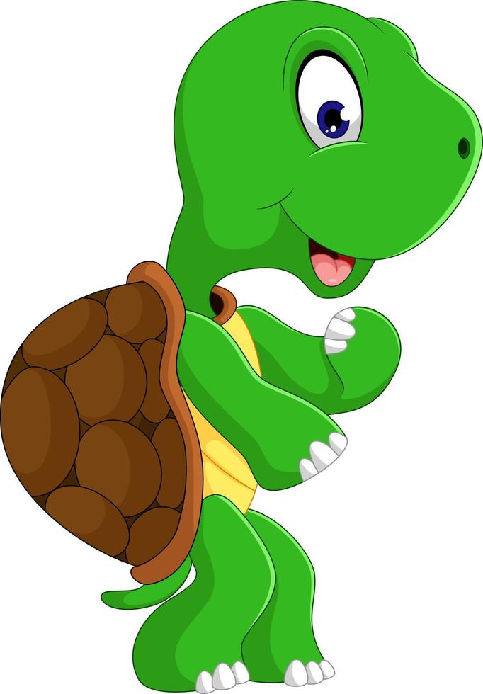 Cute cartoon turtle vector