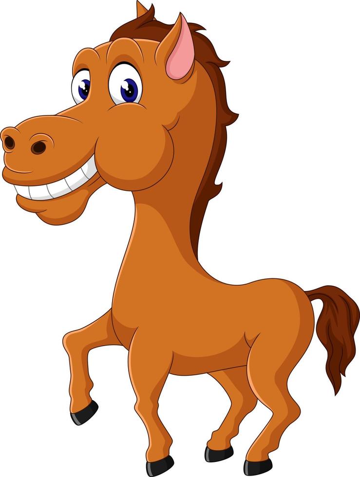 lindo, feliz, caballo, caricatura vector