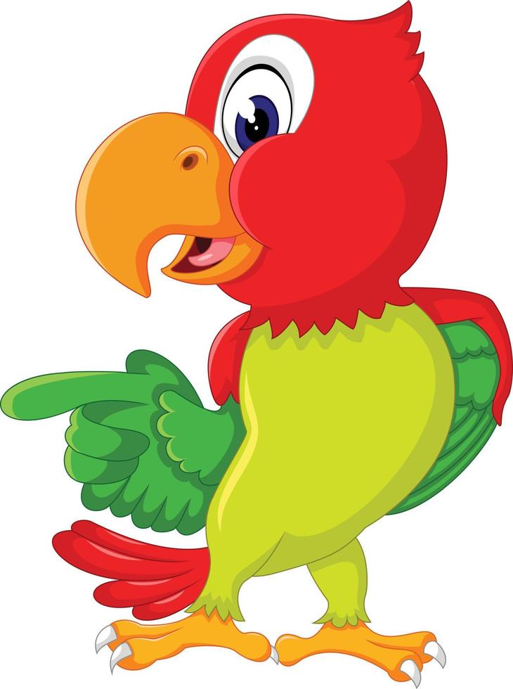 Cartoon cute parrot vector